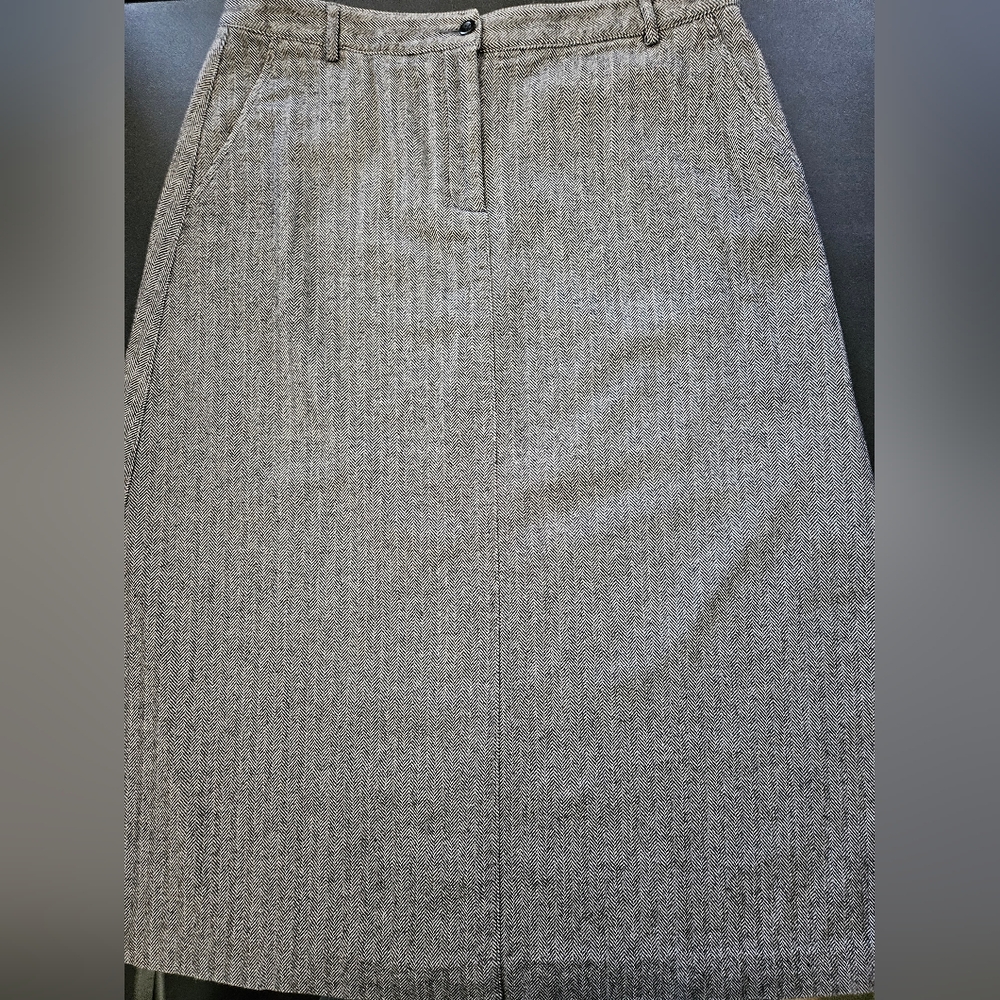 Vintage - L.L.Bean Herringbone Cotton A Line Skirt - NWOT - Size 14 Reg